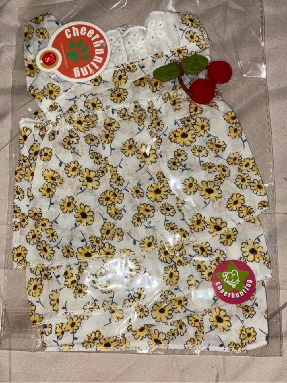 Dog White Floral Print dress